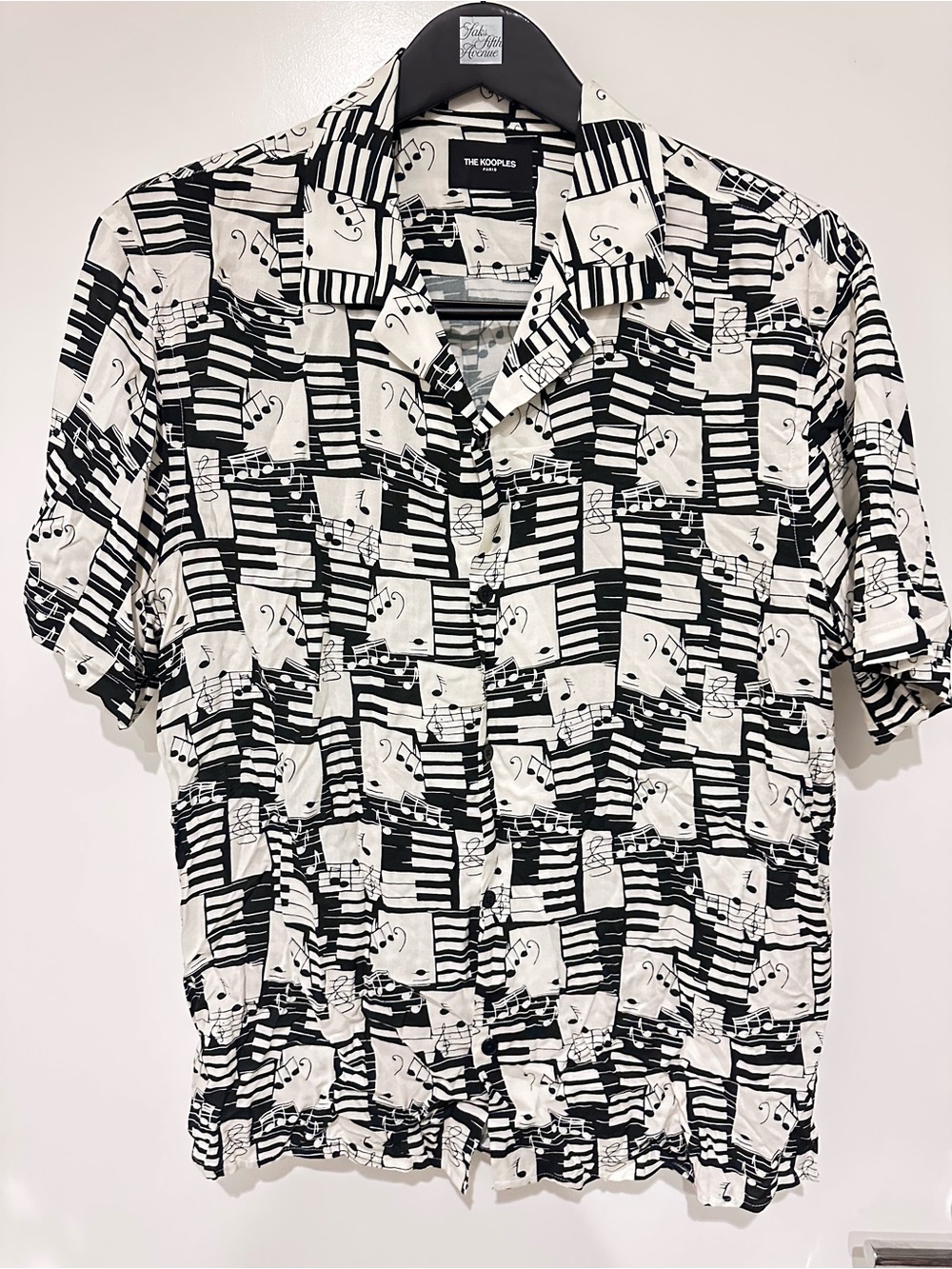The Kooples Black & White Graphic Short-Sleeve Button-Down Shirt